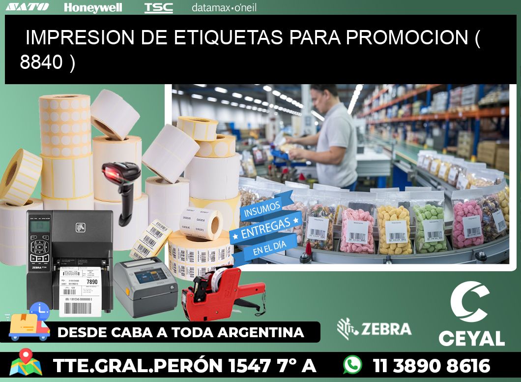 IMPRESION DE ETIQUETAS PARA PROMOCION ( 8840 )