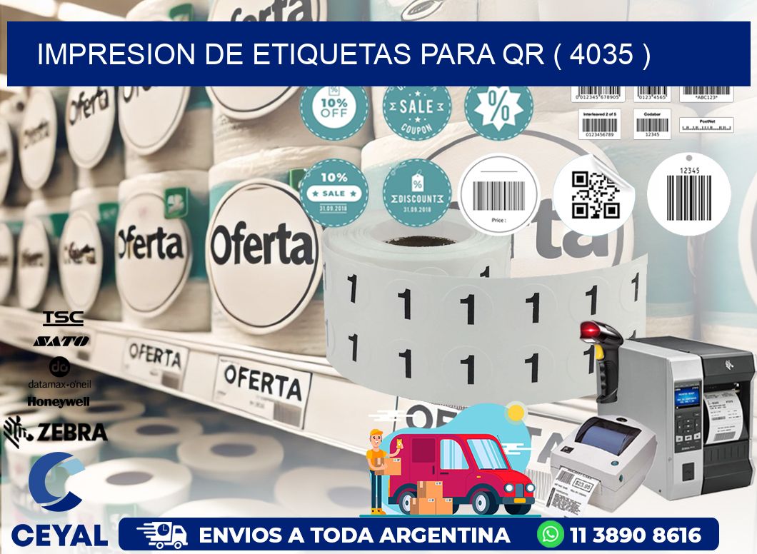 IMPRESION DE ETIQUETAS PARA QR ( 4035 )