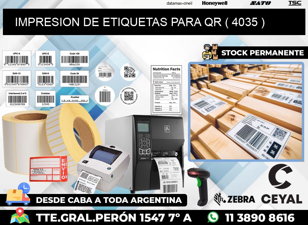 IMPRESION DE ETIQUETAS PARA QR ( 4035 )