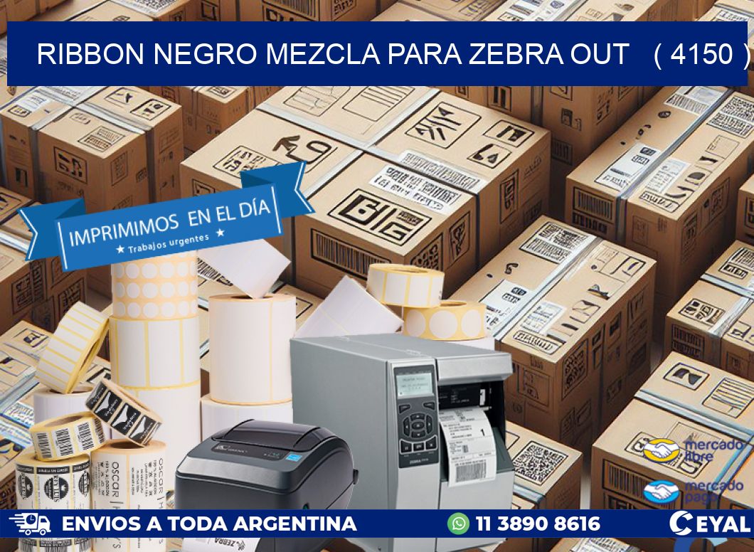 RIBBON NEGRO MEZCLA PARA ZEBRA OUT   ( 4150 )