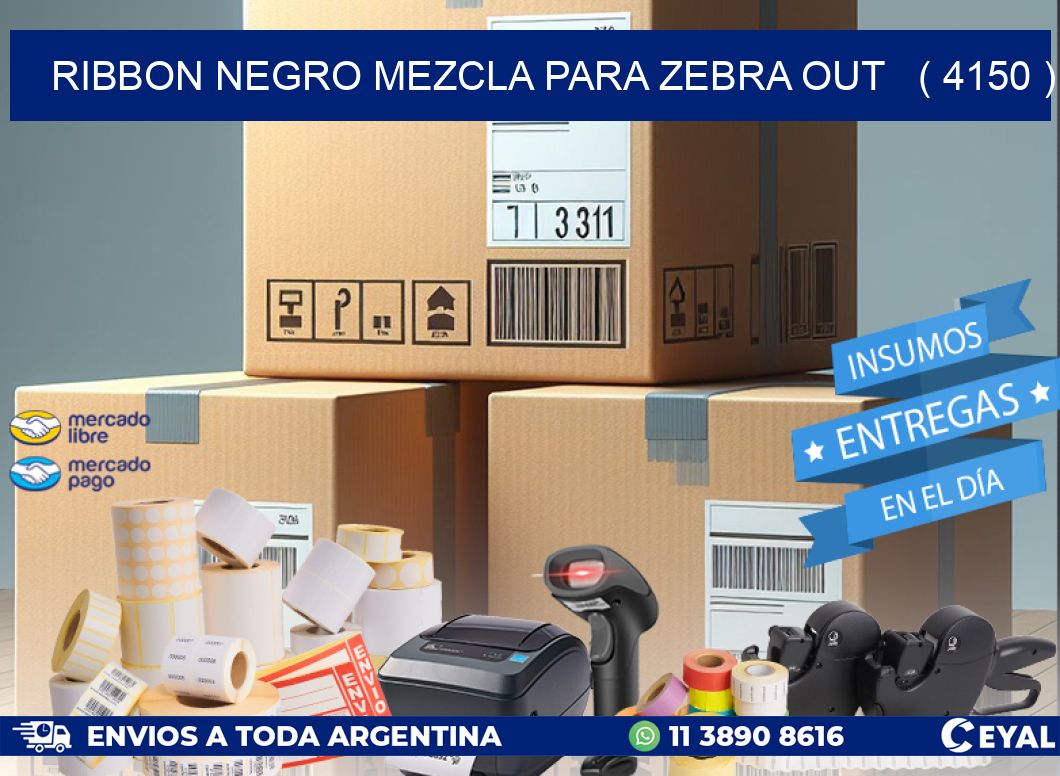 RIBBON NEGRO MEZCLA PARA ZEBRA OUT   ( 4150 )