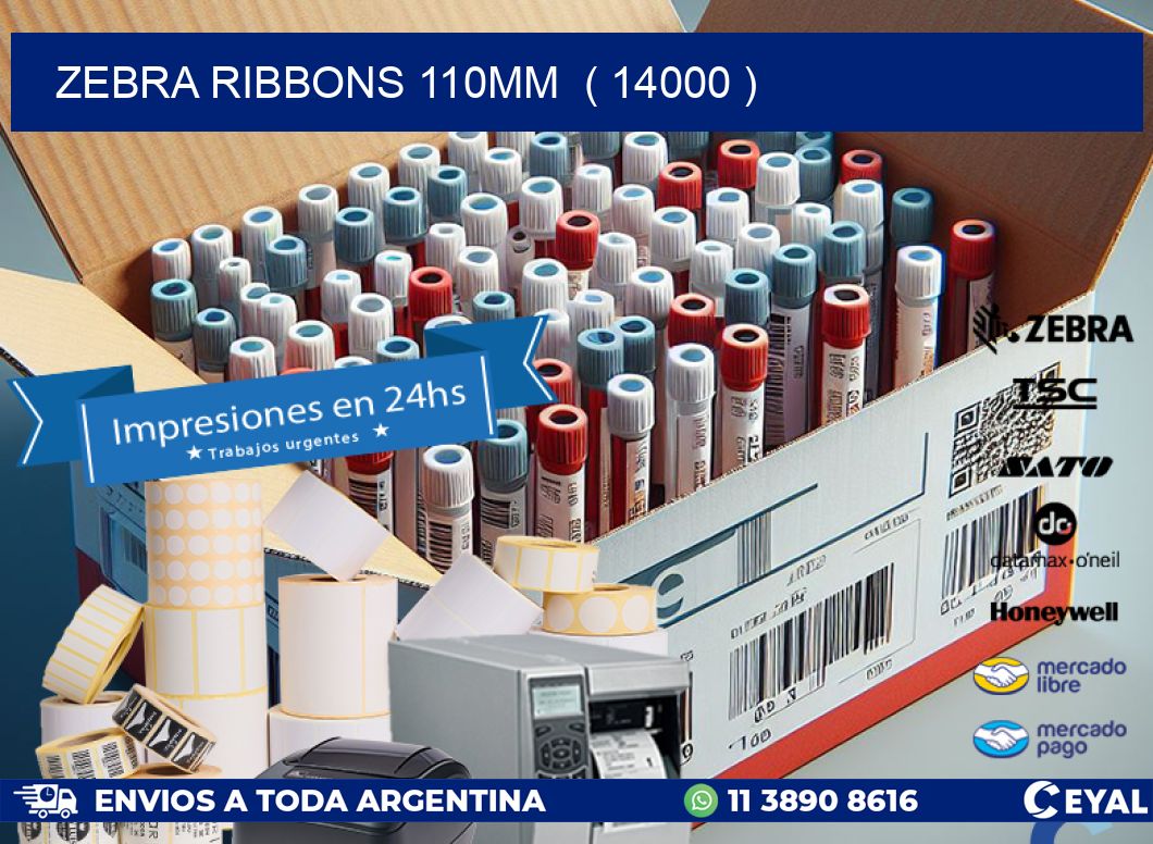 ZEBRA RIBBONS 110MM  ( 14000 )