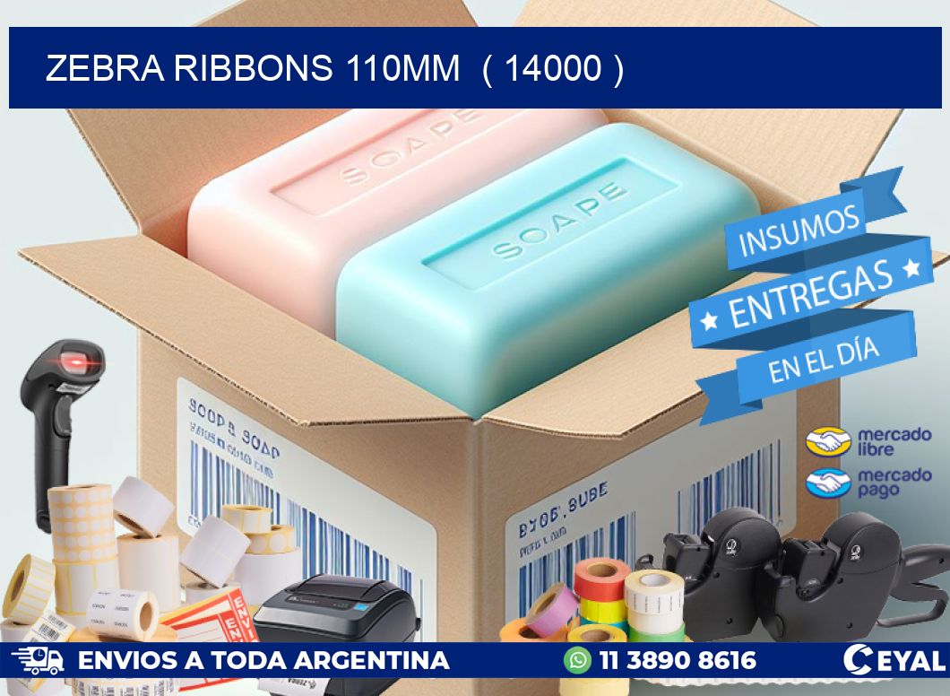 ZEBRA RIBBONS 110MM  ( 14000 )