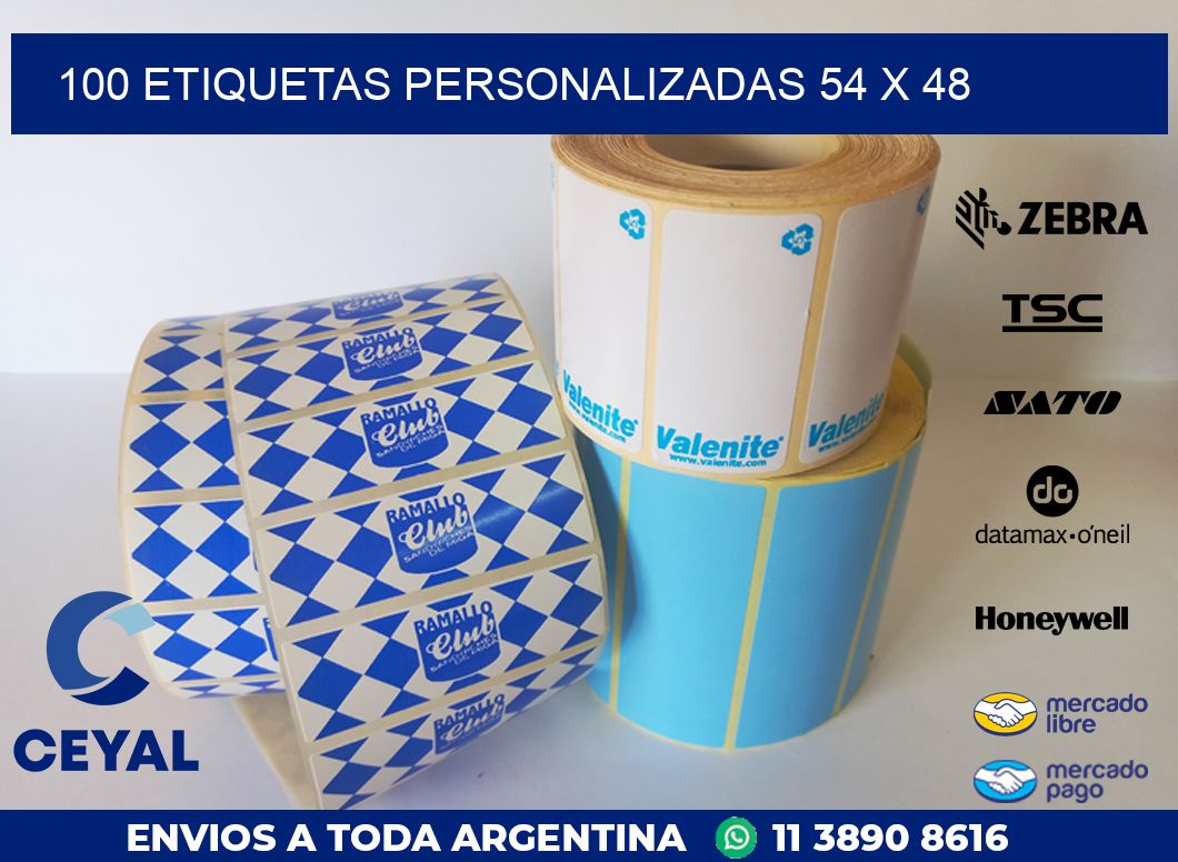 100 ETIQUETAS PERSONALIZADAS 54 x 48