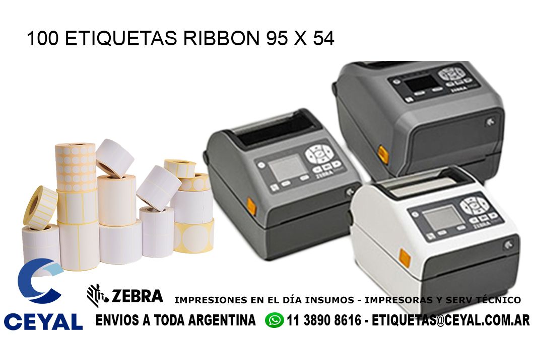 100 ETIQUETAS RIBBON 95 x 54