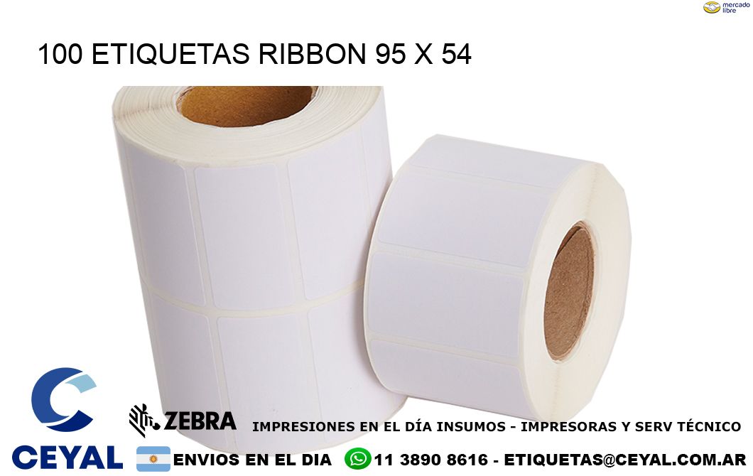 100 ETIQUETAS RIBBON 95 x 54