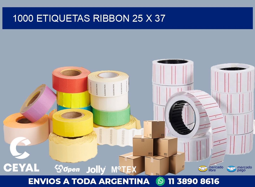 1000 ETIQUETAS RIBBON 25 x 37