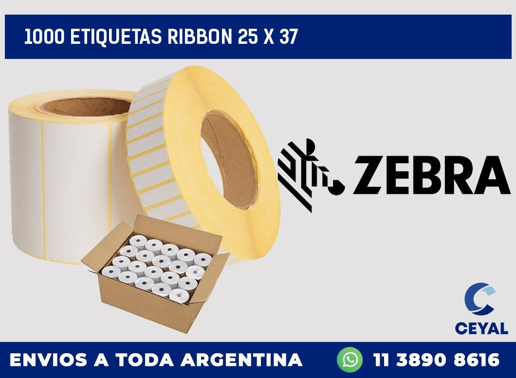 1000 ETIQUETAS RIBBON 25 x 37