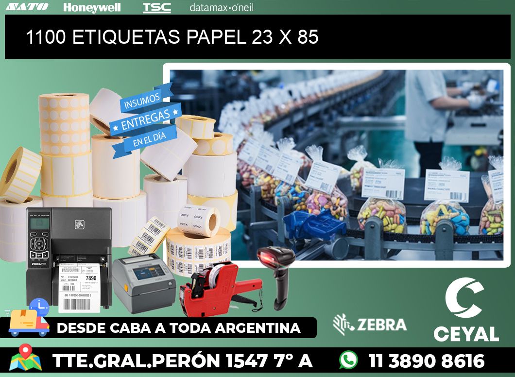 1100 ETIQUETAS PAPEL 23 x 85