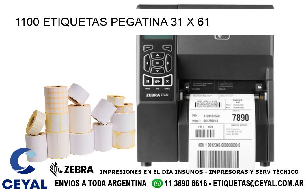 1100 ETIQUETAS PEGATINA 31 x 61