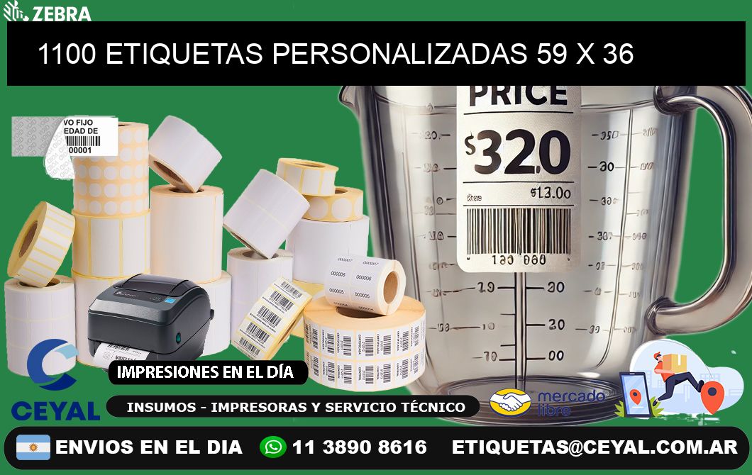 1100 ETIQUETAS PERSONALIZADAS 59 x 36