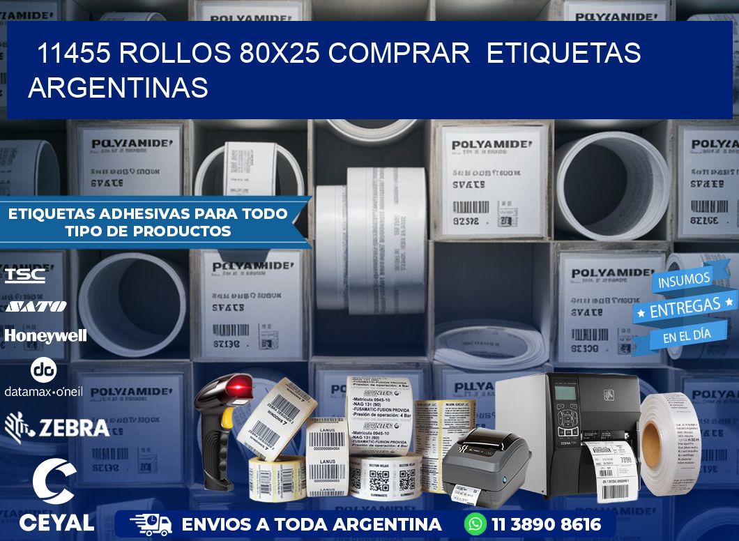 11455 ROLLOS 80X25 COMPRAR  ETIQUETAS ARGENTINAS