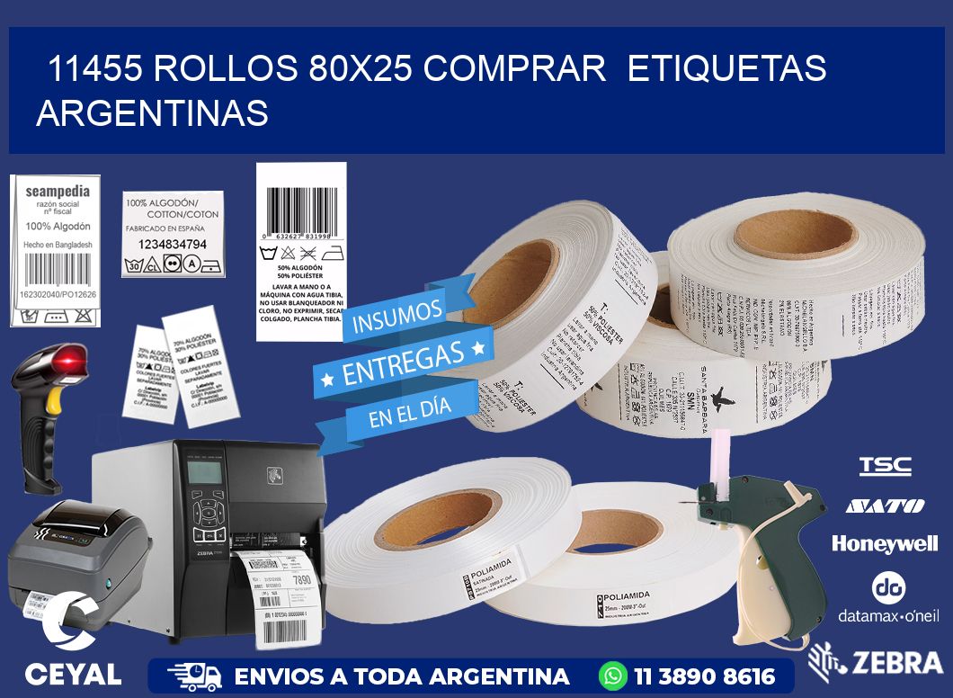 11455 ROLLOS 80X25 COMPRAR  ETIQUETAS ARGENTINAS