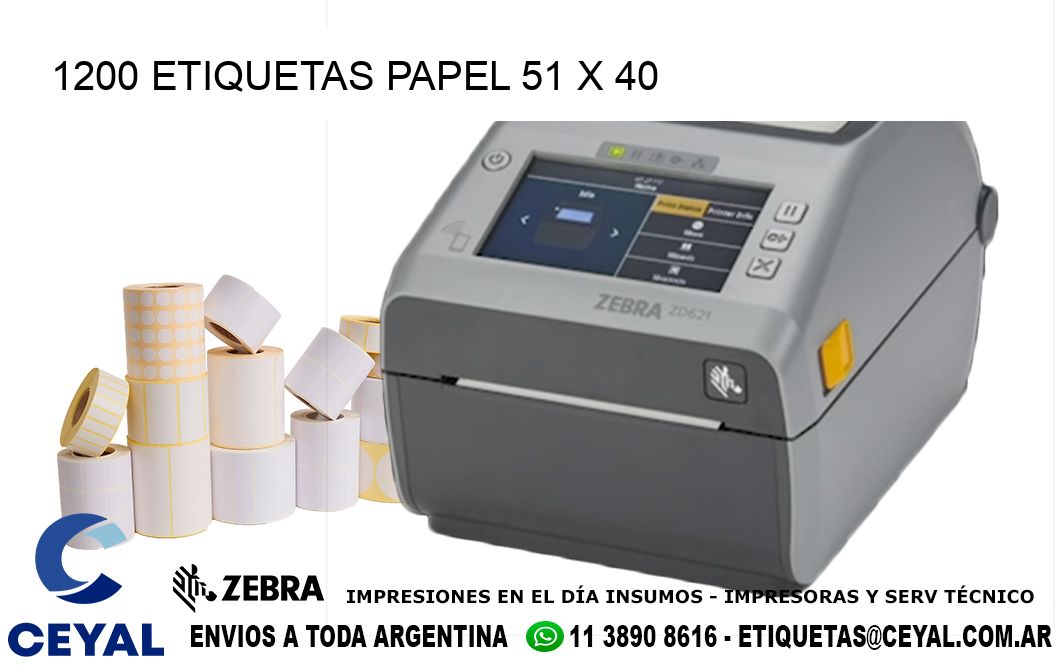 1200 ETIQUETAS PAPEL 51 x 40