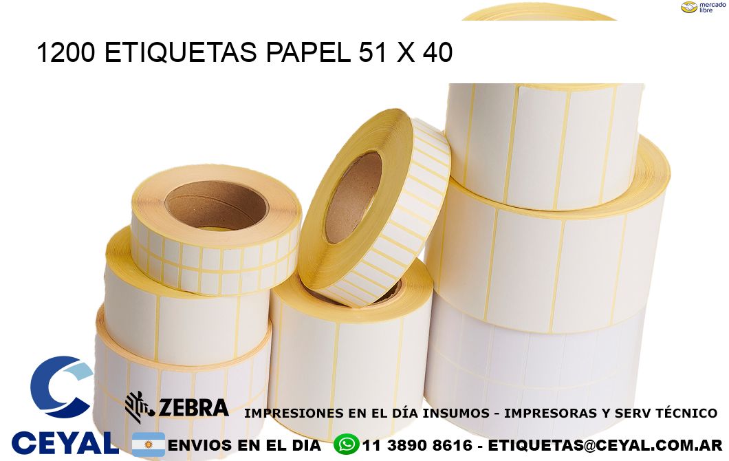 1200 ETIQUETAS PAPEL 51 x 40