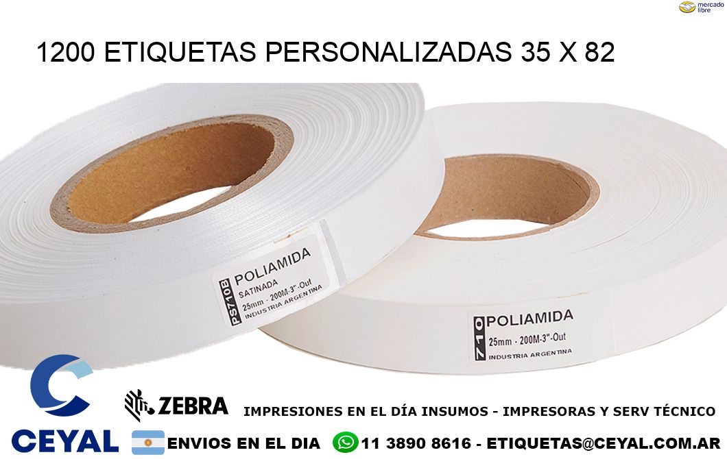 1200 ETIQUETAS PERSONALIZADAS 35 x 82