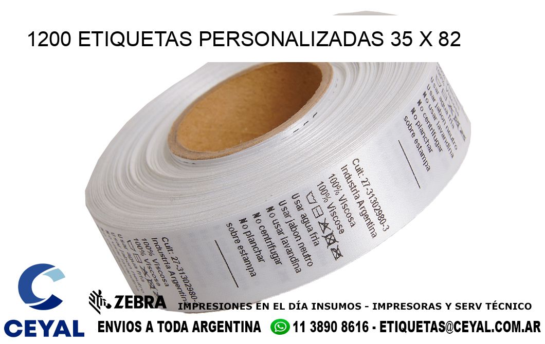 1200 ETIQUETAS PERSONALIZADAS 35 x 82