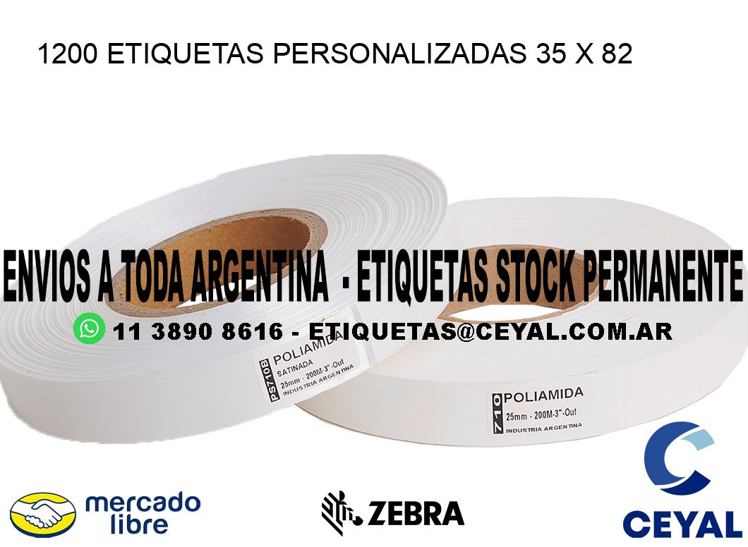 1200 ETIQUETAS PERSONALIZADAS 35 x 82