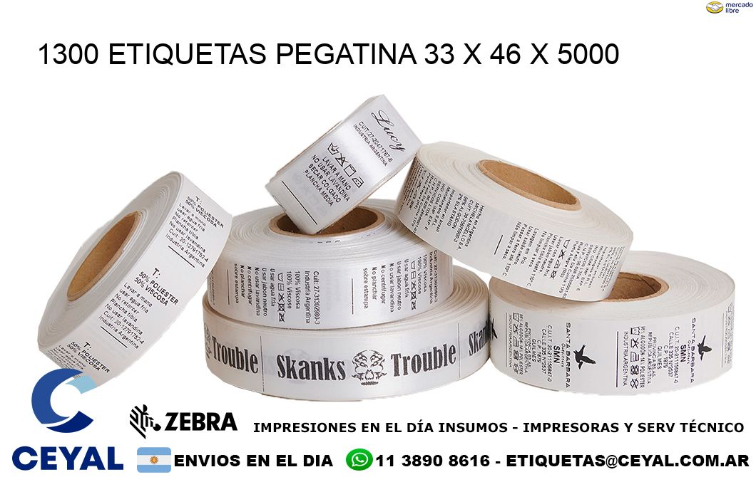 1300 ETIQUETAS PEGATINA 33 x 46 x 5000