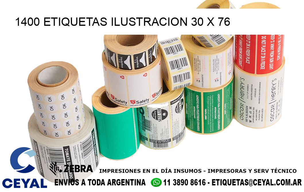 1400 ETIQUETAS ILUSTRACION 30 x 76