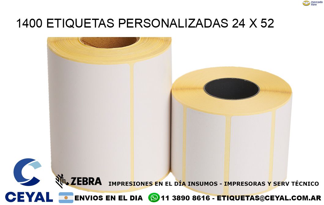 1400 ETIQUETAS PERSONALIZADAS 24 x 52