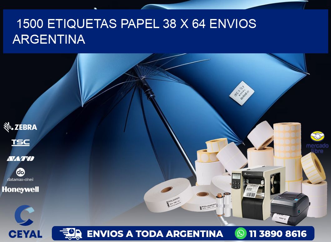 1500 ETIQUETAS PAPEL 38 x 64 ENVIOS ARGENTINA