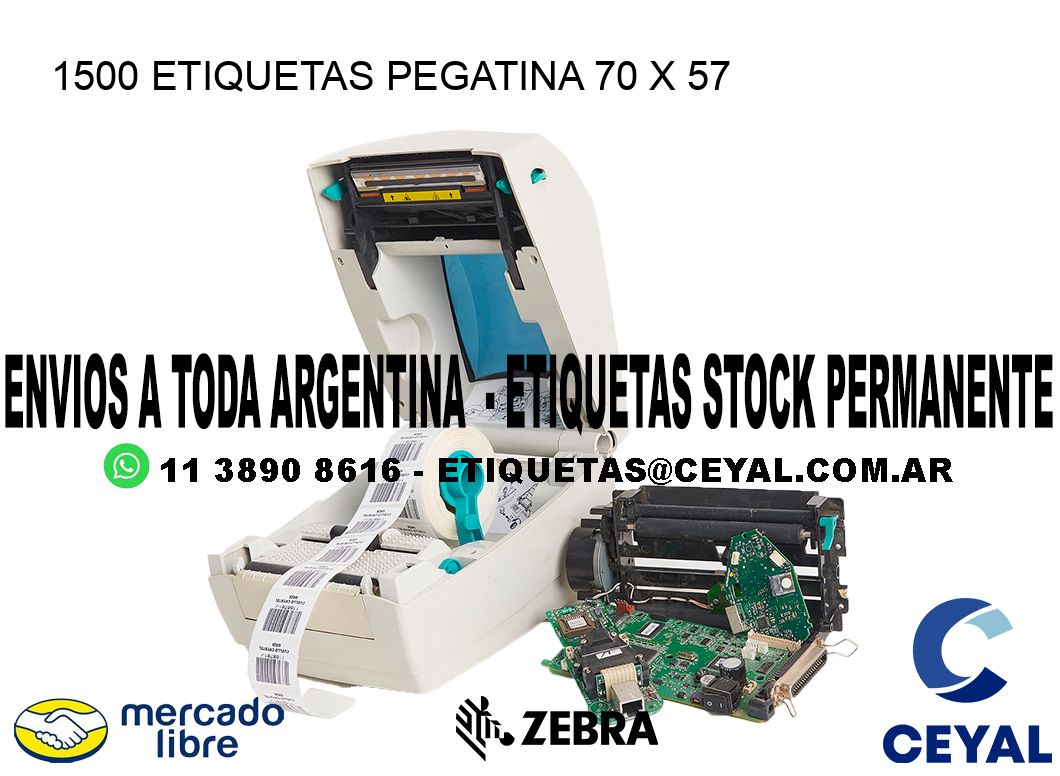 1500 ETIQUETAS PEGATINA 70 x 57