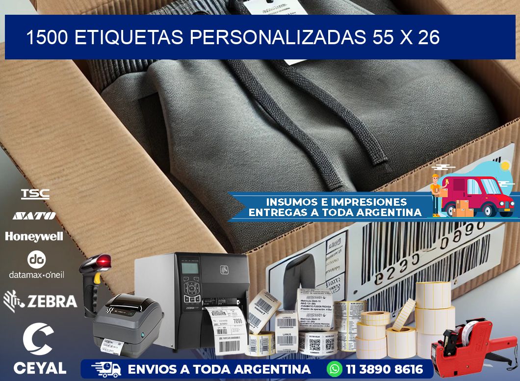 1500 ETIQUETAS PERSONALIZADAS 55 x 26