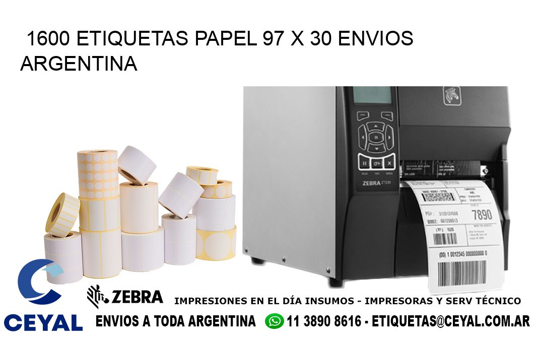 1600 ETIQUETAS PAPEL 97 x 30 ENVIOS ARGENTINA