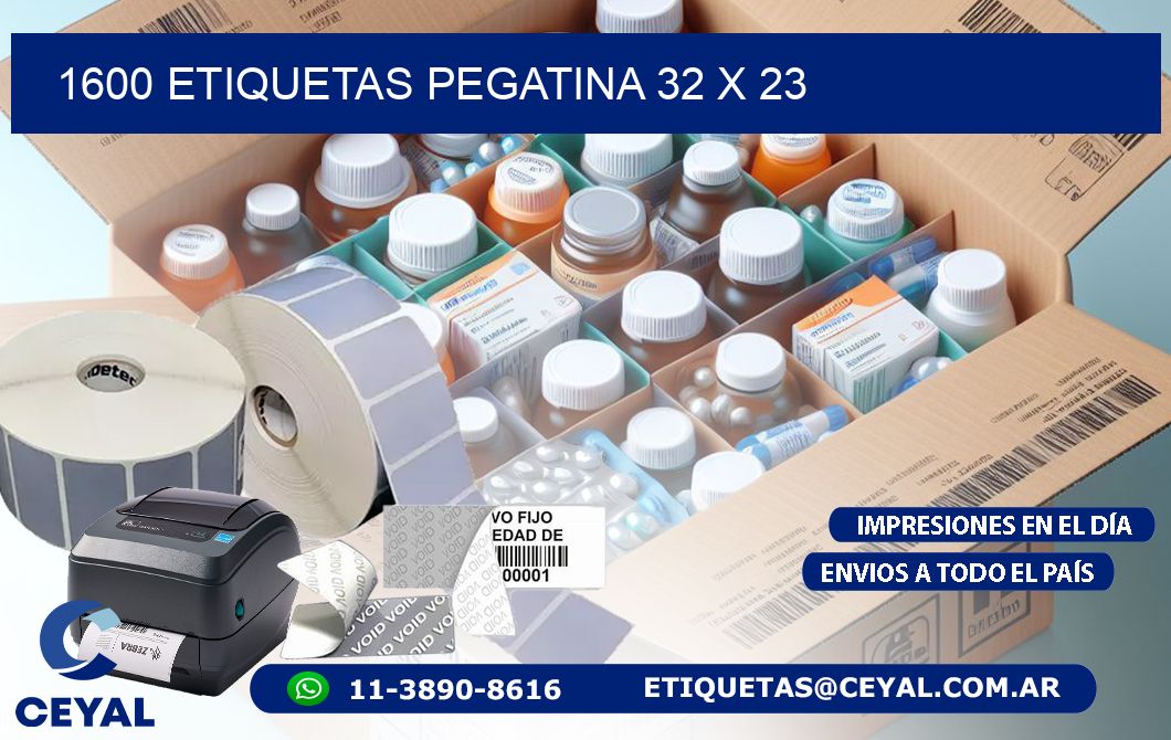 1600 ETIQUETAS PEGATINA 32 x 23