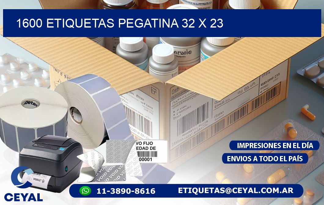 1600 ETIQUETAS PEGATINA 32 x 23