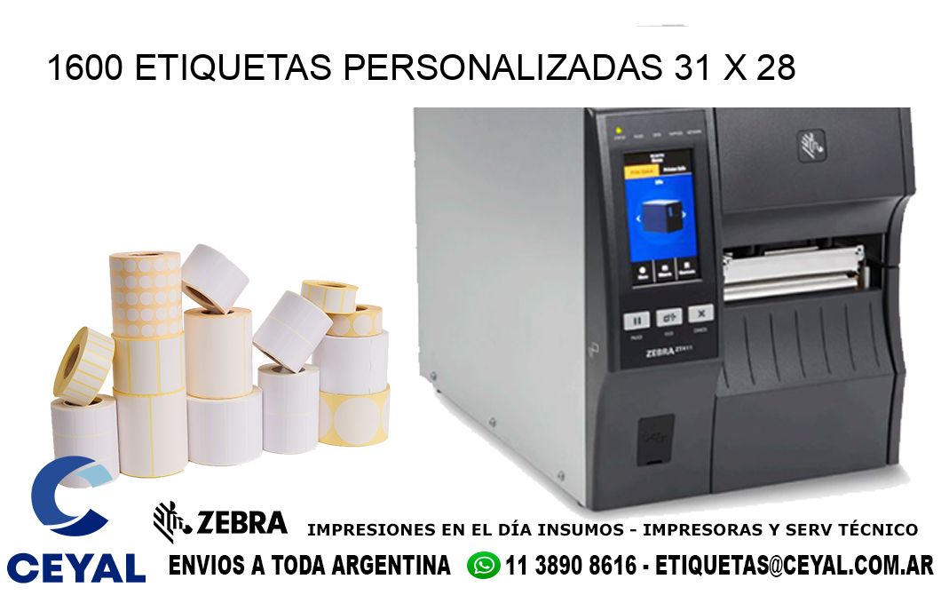 1600 ETIQUETAS PERSONALIZADAS 31 x 28