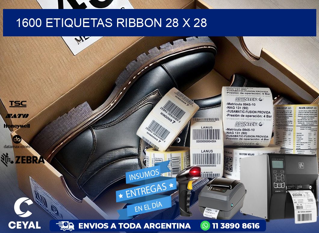 1600 ETIQUETAS RIBBON 28 x 28