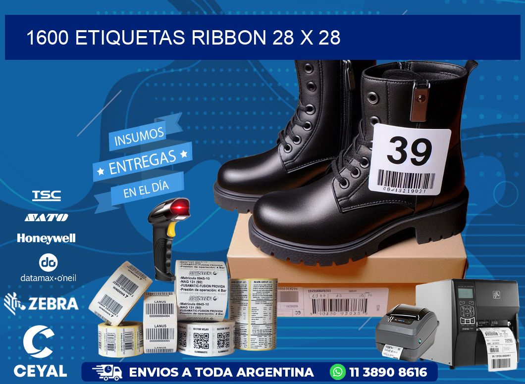 1600 ETIQUETAS RIBBON 28 x 28