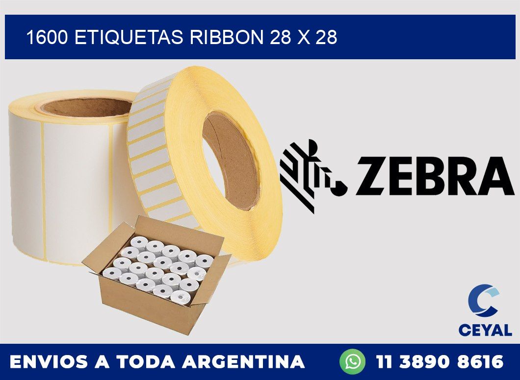 1600 ETIQUETAS RIBBON 28 x 28