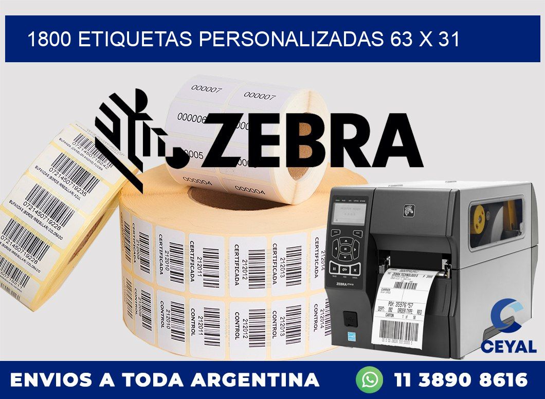 1800 ETIQUETAS PERSONALIZADAS 63 x 31