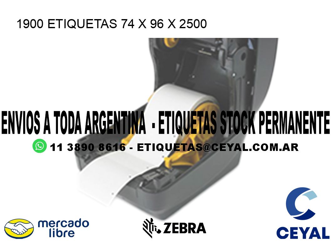 1900 ETIQUETAS 74 x 96 x 2500