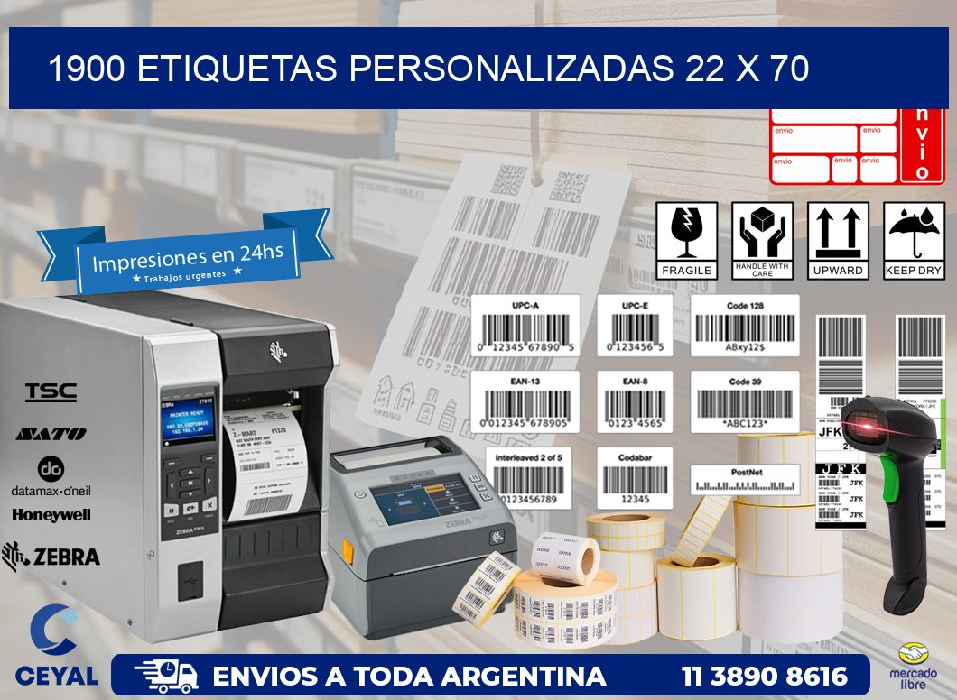 1900 ETIQUETAS PERSONALIZADAS 22 x 70