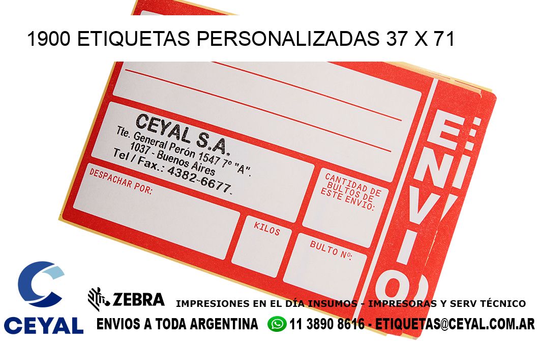 1900 ETIQUETAS PERSONALIZADAS 37 x 71