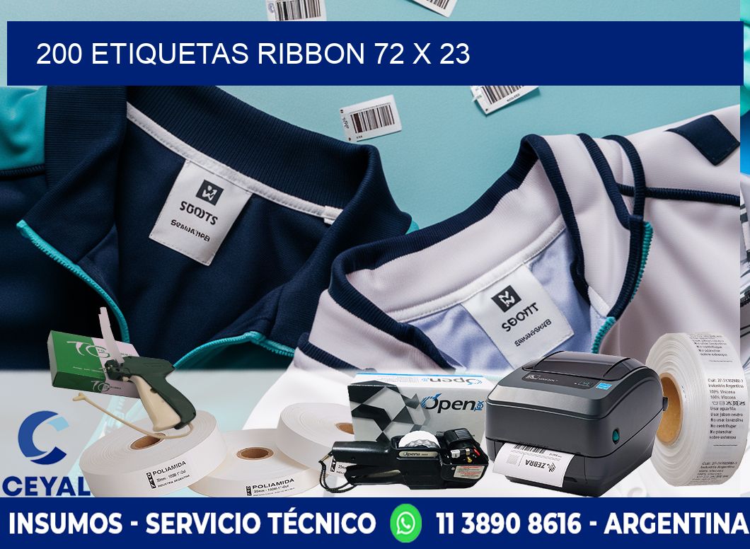 200 ETIQUETAS RIBBON 72 x 23