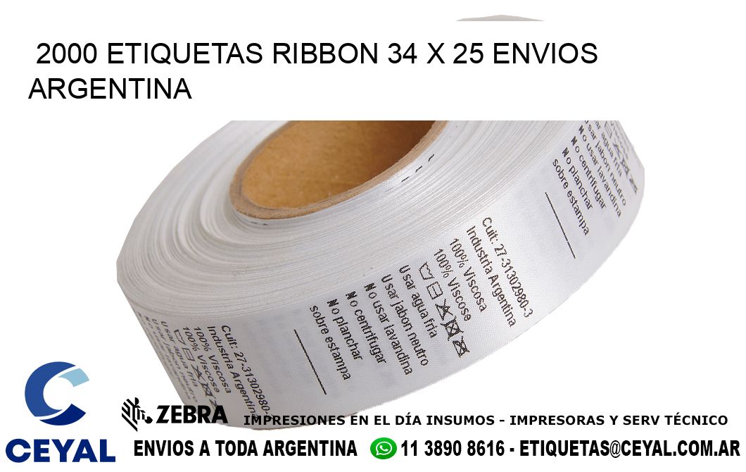 2000 ETIQUETAS RIBBON 34 x 25 ENVIOS ARGENTINA