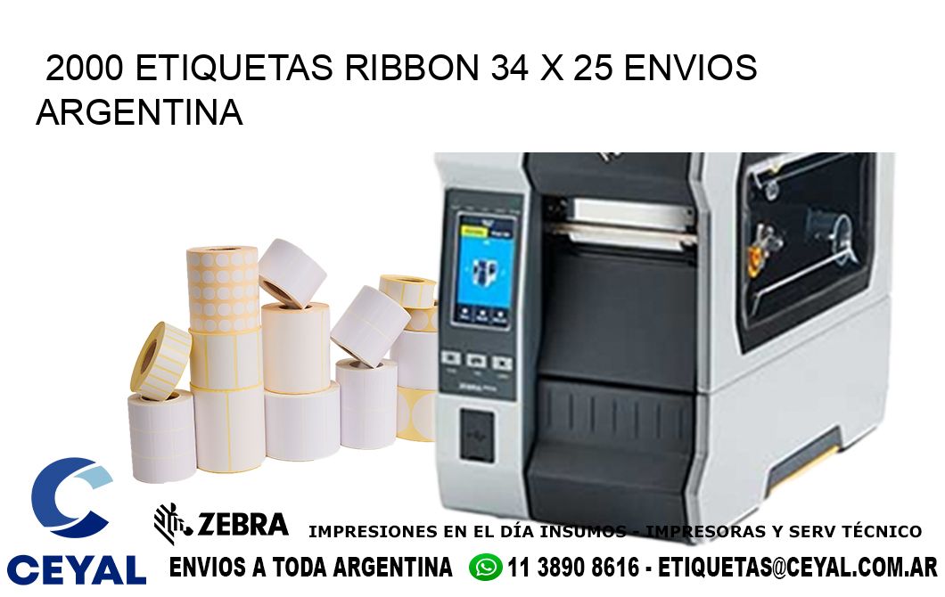 2000 ETIQUETAS RIBBON 34 x 25 ENVIOS ARGENTINA