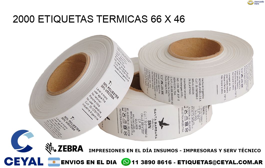 2000 ETIQUETAS TERMICAS 66 x 46