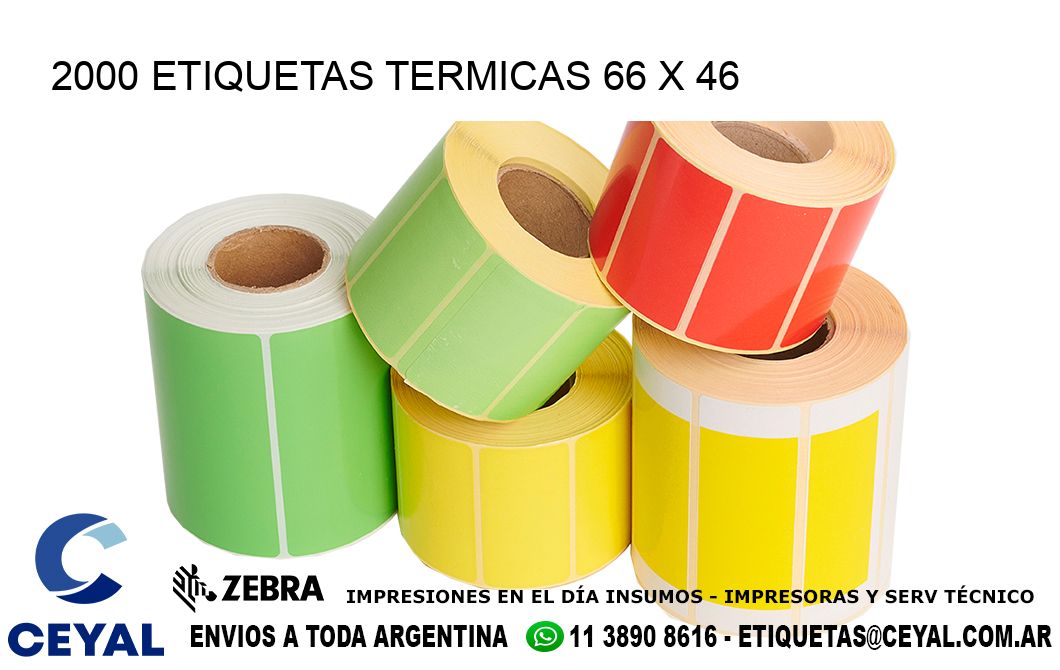 2000 ETIQUETAS TERMICAS 66 x 46