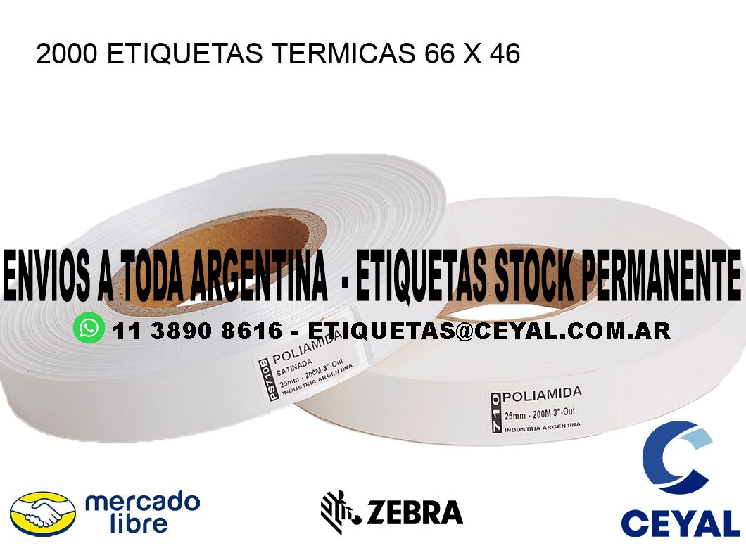 2000 ETIQUETAS TERMICAS 66 x 46