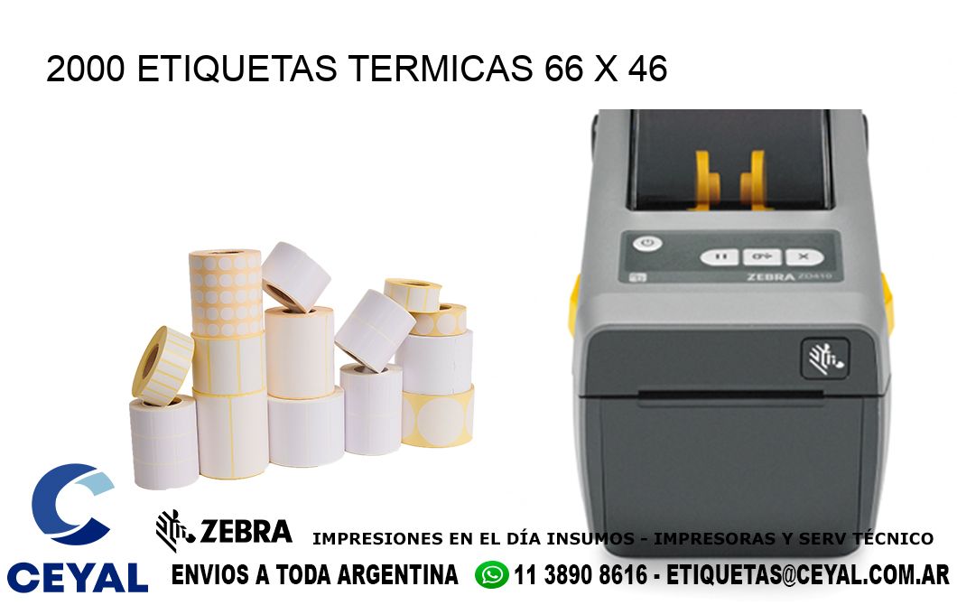 2000 ETIQUETAS TERMICAS 66 x 46