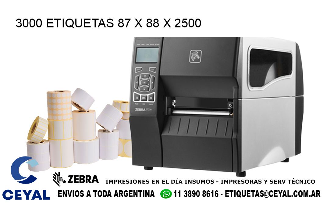 3000 ETIQUETAS 87 x 88 x 2500