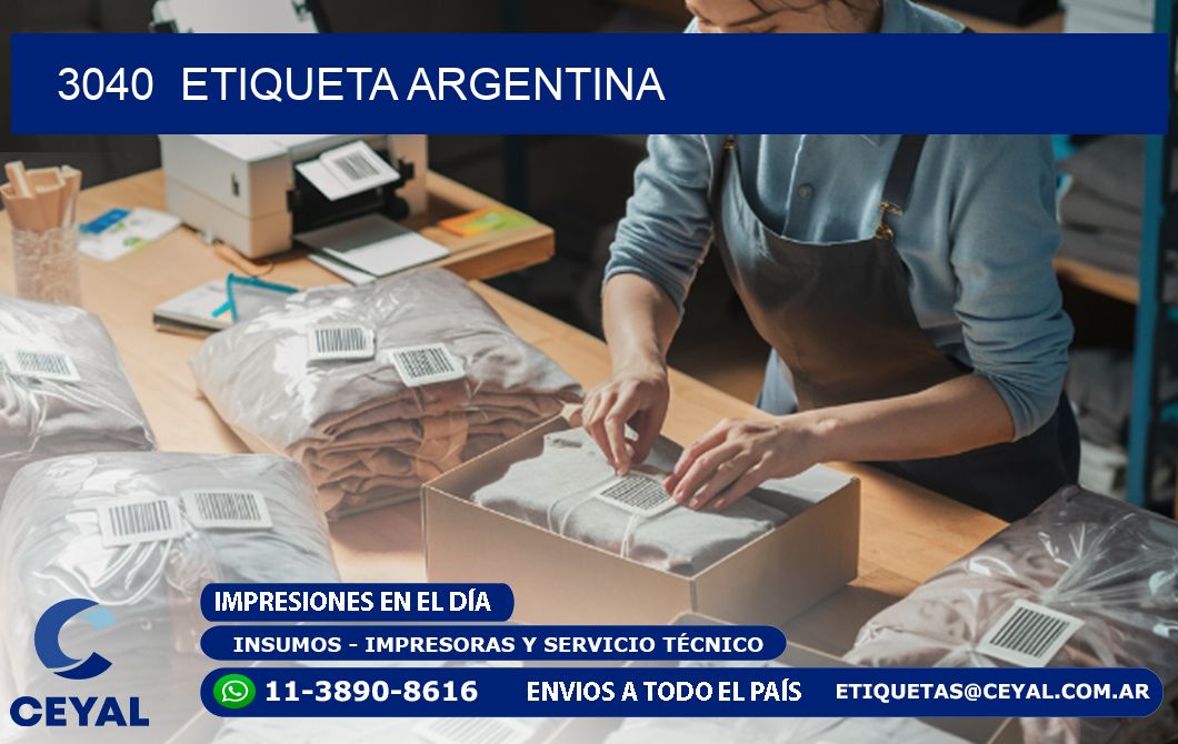 3040  ETIQUETA ARGENTINA