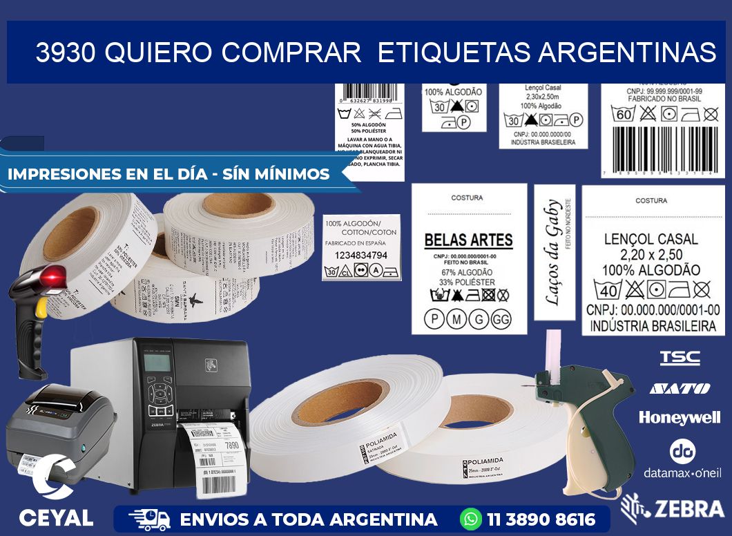 3930 QUIERO COMPRAR  ETIQUETAS ARGENTINAS