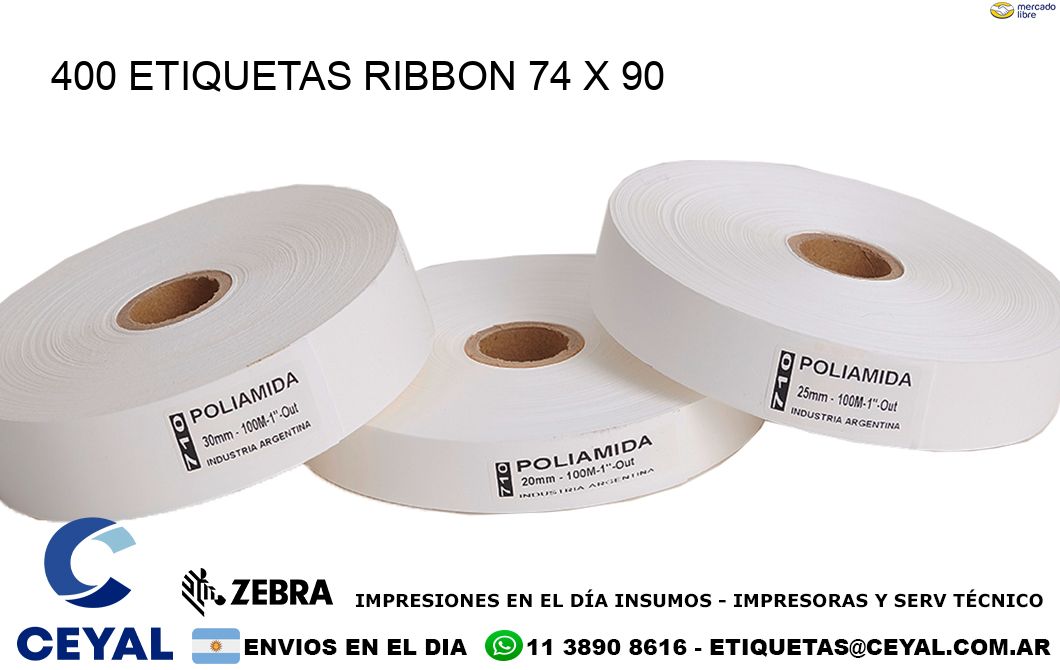 400 ETIQUETAS RIBBON 74 x 90